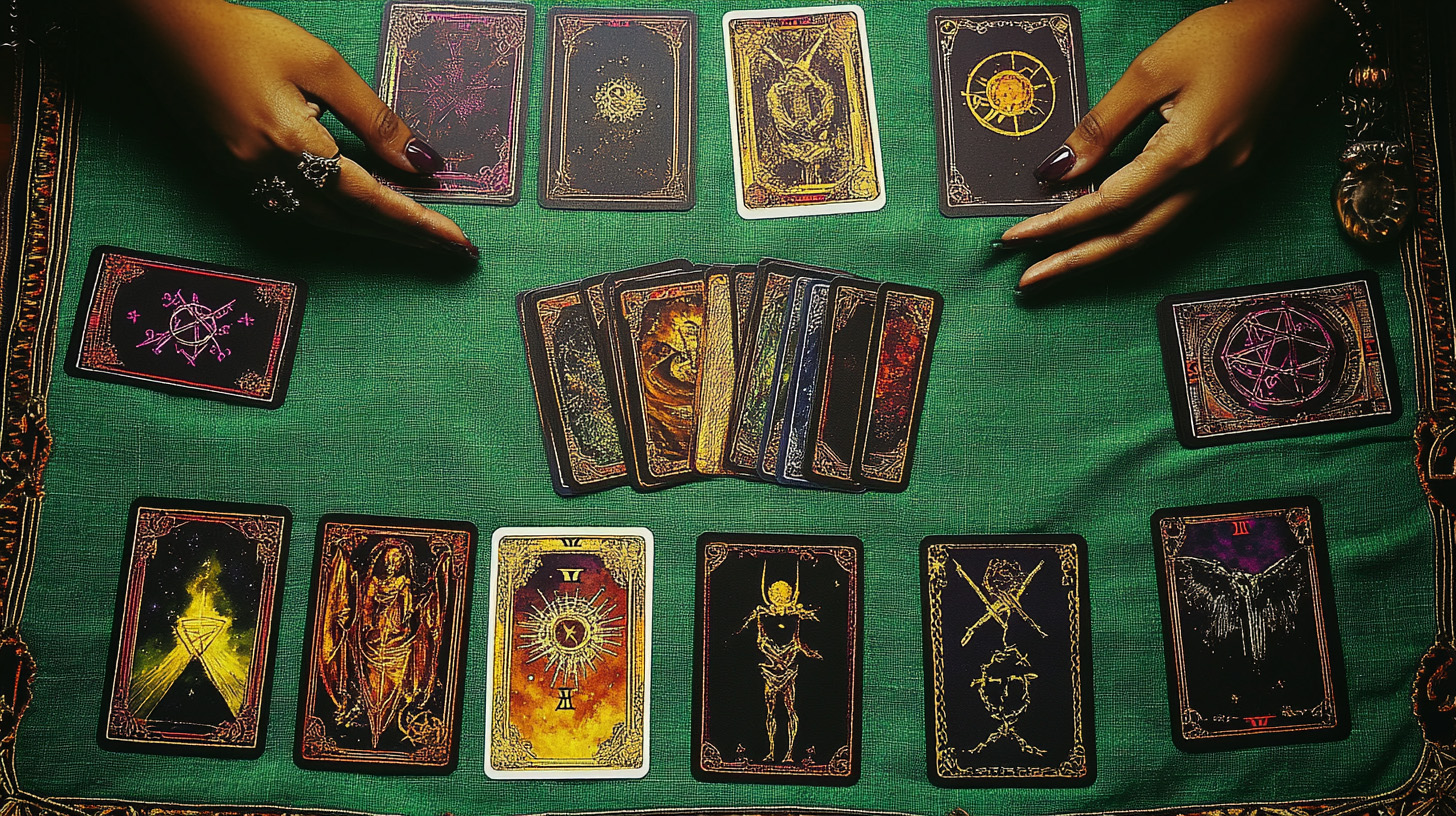 A proper tarot reading taking place